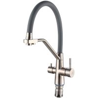 Смеситель для кухни Ростовская Мануфактура Сантехники SUS127GY-016F-015 Нержавеющая сталь Серый — фото 1, Смесители