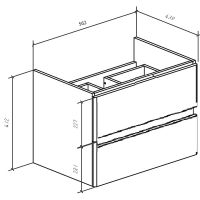 Тумба под раковину Bellezza Асти 60 4636309180011 подвесная Белая — фото 4, Тумбы под раковину