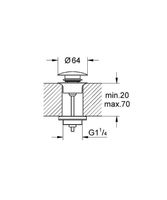 Донный клапан Grohe 65807000 click-clack Хром — фото 2, Донные клапаны