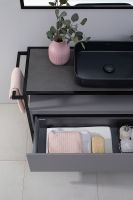 Полотенцедержатель для тумбы Allen Brau Priority 1.31007.BB Черный браш — фото 8, Комплектующие для душевого оборудования