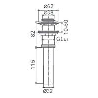 Донный клапан Frap F66 click-clack Хром — фото 9, Донные клапаны