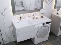 Товар: Раковина Paola Magenta 120 L с местом под стиральную машину Белая глянцевая - фото 6 Раковина Paola Magenta 120 L с местом под стиральную машину Белая глянцевая — фото 6, Раковины