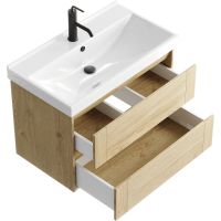 Тумба под раковину Aqwella Astrid 80 AST0108DD подвесная Дуб Давос — фото 2, Мебель для ванной