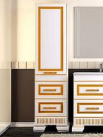 Товар: Шкаф пенал Opadiris Оникс 50 L Z0000005741 Белый глянцевый с золотой патиной - фото 2 Шкаф пенал Opadiris Оникс 50 L Z0000005741 Белый глянцевый с золотой патиной — фото 2, Мебель для ванной