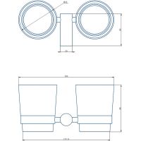 Стакан для зубных щеток Haiba HB8408-7 двойной Черный матовый — фото 2, Мыльницы