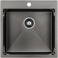 Кухонная мойка Paulmark Kroner 51 PM215151-GM Вороненая сталь — фото 1, Кухонные мойки