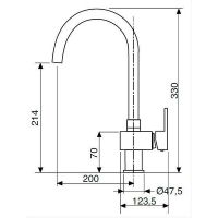 Смеситель для раковины Cezares Unika UNIKA-LSM1-A-NOP-W0 Черный матовый — фото 6, Смесители для раковины