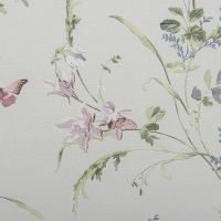 Обои Andrea Rossi Gavi 54373-6 Винил на флизелине (1,06*10) Зеленый/Розовый, Бабочки/Цветы — фото 2, Обои для стен