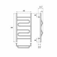 Электрический полотенцесушитель Point Юпитер PN01158E П4 500x800 левый/правый Хром — фото 4, Электрические полотенцесушители
