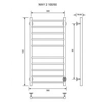 Электрический полотенцесушитель Ника Way-2 100/50 U Черный матовый — фото 3, Электрические полотенцесушители
