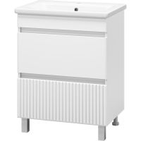 Тумба с раковиной Misty Мира 65 УТ000022681 Белая матовая — фото 1, Тумбы с раковиной