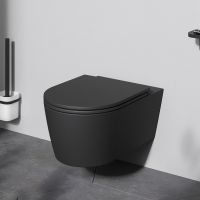 Унитаз AM.PM Func FlashClean C8F1701MBSC подвесной Черный матовый с сиденьем Микролифт — фото 14, Унитазы