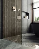 Душевая перегородка Maybah Glass MGD-696-5ш 790x1950 в широком профиле Хром матовый стекло бронзовое — фото 6, Душевые перегородки