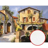 Фреска Ortograf Городской пейзаж живопись 11482 Фактура бархат FX Флизелин (3*2,3) Бежевый/Зеленый/Голубой, Город/Живопись — фото 1, Фрески