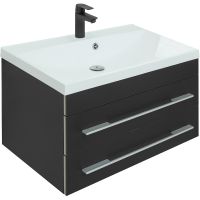 Тумба под раковину Aquanet Верона 75 272427 подвесная Черная матовая — фото 1, Мебель для ванной