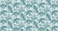 Фреска Ortograf Oasis 32745 Фактура флок FLK Флизелин (5*2,7) Белый/Бирюзовый, Листья — фото 2, Фрески