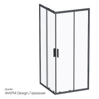 Душевой уголок AM.PM Gem S 90х90 W93G-403-090BT профиль Черный матовый стекло прозрачное — фото 9, Квадратные душевые уголки