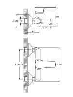 Смеситель для душа Orange Prim Хром арт-M42-200cr — фото 3, Смеситель для душа