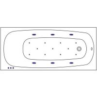 Акриловая ванна Whitecross Layla Slim 170x75 0122.170075.100.RELAX.BR с гидромассажем — фото 7, Ванны