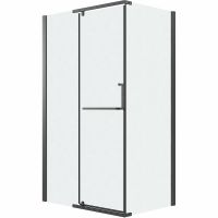 Душевой уголок Grossman Pragma 110х90 120.K33.03.1190.21.02 профиль Черный матовый стекло шиншилла — фото 1, Душевые уголки