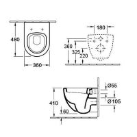 Унитаз Esbano Azalea ESUPAZALW подвесной Белый глянцевый с сиденьем Микролифт — фото 13, Подвесные унитазы