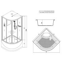 Душевая кабина Esbano ES-90CRB 90x90 ESKB90CRB без гидромассажа — фото 22, Душевые кабины