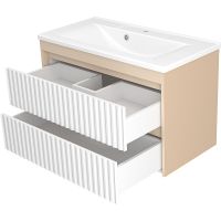 Товар: Тумба с раковиной Brevita Balaton 90 УТ000023725 подвесная Белая матовая Бежевая матовая - фото 3 Тумба с раковиной Brevita Balaton 90 УТ000023725 подвесная Белая матовая Бежевая матовая — фото 3, Мебель для ванной