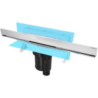 Душевой лоток Berges Wall 600 090056 с решеткой Хром матовый — фото 1, Душевые лотки