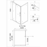 Товар: Душевой уголок Niagara Nova 110х80 NG-63-11A-A80 профиль Хром стекло прозрачное - фото 5 Душевой уголок Niagara Nova 110х80 NG-63-11A-A80 профиль Хром стекло прозрачное — фото 5, Душевые уголки
