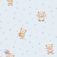 Обои детские Alessandro Allori Dolce Vita 2409-7 Винил на флизелине (1.06*10,05) Голубой/Разноцветный, Мультимедия — фото 1, Обои для стен