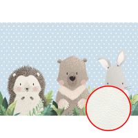 Фреска детская Ortograf Для самых маленьких 33702 Фактура флок FLK Флизелин (4*2,7) Голубой, Животные/Горох — фото 1, Фрески