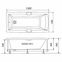 Акриловая ванна Triton Алекса 150x75 Щ0000049162 без гидромассажа — фото 7, Ванны