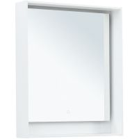 Зеркало Aquanet Милан 70 336391 с подсветкой Белый глянец с сенсорным выключателем — фото 1, Мебель для ванной
