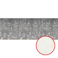 Фреска Ortograf Silver&Gold 32809 Фактура флок FLK Флизелин (7,25*2,7) Серый, Цветы/Птицы — фото 1, Фрески