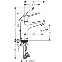 Смеситель для раковины Hansgrohe Novus Loop Хром арт-71081000 — фото 5, Смесители для раковины