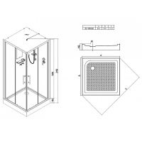 Душевая кабина Esbano ES-80CKR 80x80 ESKB80CKR без гидромассажа — фото 21, Душевые кабины