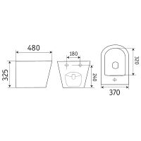 Биде CeramaLux B2342BDMDH подвесное Темно-серое матовое — фото 3, Биде