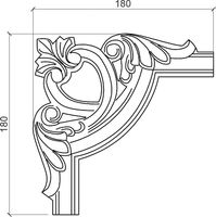 Угловой элемент Европласт 1.52.285 180x24x180 мм — фото 2, Молдинги