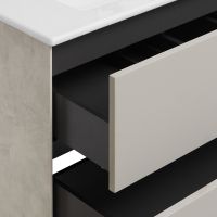 Тумба под раковину Aquaton Сохо 100 1A258201AJ9A0 подвесная Слэйт Галька серая — фото 4, Тумбы под раковину