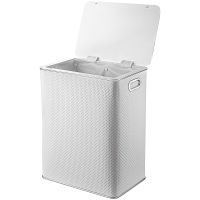 Товар: Корзина для белья Geralis PWH-S Punto Белая, кант Хром, большая - фото 2 Корзина для белья Geralis PWH-S Punto Белая, кант Хром, большая — фото 2, Корзины для белья