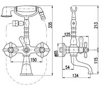 Смеситель для ванны Rav Slezak Morava MK160.5/2Z Золото — фото 2, Смеситель для ванны