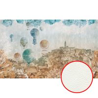 Фреска Ortograf Urban art 33561 Фактура флок FLK Флизелин (5*3) Синий/Бежевый, Город/Орнамент/Небо — фото 1, Фрески