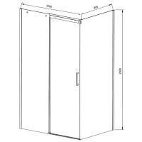 Душевой уголок Vincea Dice 120x90 VSR-4D9012CLGM профиль Вороненая сталь стекло прозрачное — фото 4, Прямоугольные душевые уголки