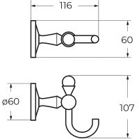 Товар: Крючок Art&Max Antic AM-E-2686BL Хром - фото 3 Крючок Art&Max Antic AM-E-2686BL Хром — фото 3, Крючки для полотенец