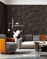 Обои Wiganford by Solo Fusion ER2110 Винил на флизелине (1,06*10,05) Черный/Золото, Штукатурка — фото 2, Обои для стен