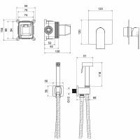 Гигиенический душ со смесителем Aquatek Лира Черный матовый арт-AQ1419MB — фото 5, Гигиенические души