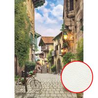 Фреска Ortograf Городской пейзаж 33268 Фактура флок FLK Флизелин (1,9*2,7) Бежевый/Зеленый/Голубой, Город/Листья — фото 1, Фрески