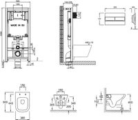 Комплект унитаза с инсталляцией Jacob Delafon Vox E21746RU-00 с сиденьем Микролифт и клавишей смыва Хром — фото 18, Комплекты унитаз + инсталляция