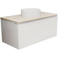 Тумба под раковину Jorno Cossety 100 Coss.01.100/P/W-DG/JR подвесная Белая — фото 1, Мебель для ванной