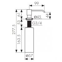 Дозатор для моющего средства Kaiser KH-3002 Черный мрамор — фото 2, Дозаторы для кухонных моек